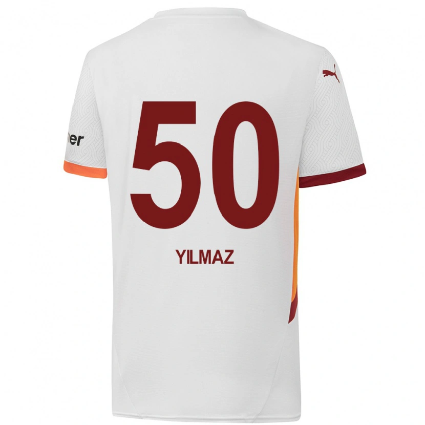Danxen Uomo Maglia Jankat Yılmaz #50 Bianco Giallo Rosso Kit Gara Away 2024/25 Maglietta
