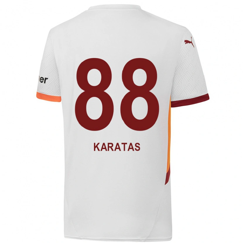Danxen Uomo Maglia Kazımcan Karataş #88 Bianco Giallo Rosso Kit Gara Away 2024/25 Maglietta