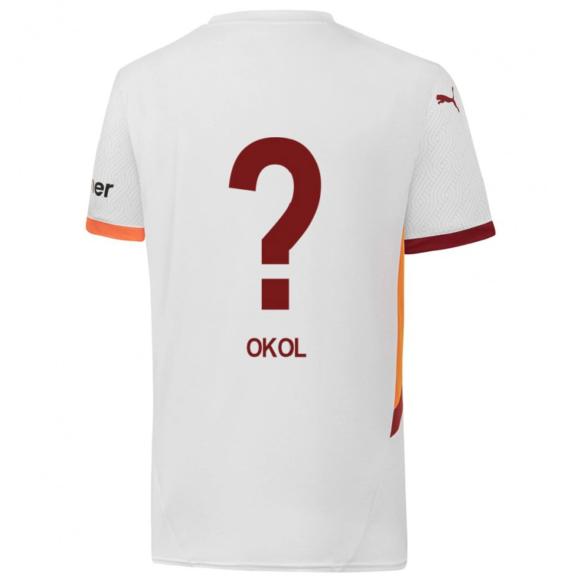 Danxen Uomo Maglia Umut Okol #0 Bianco Giallo Rosso Kit Gara Away 2024/25 Maglietta