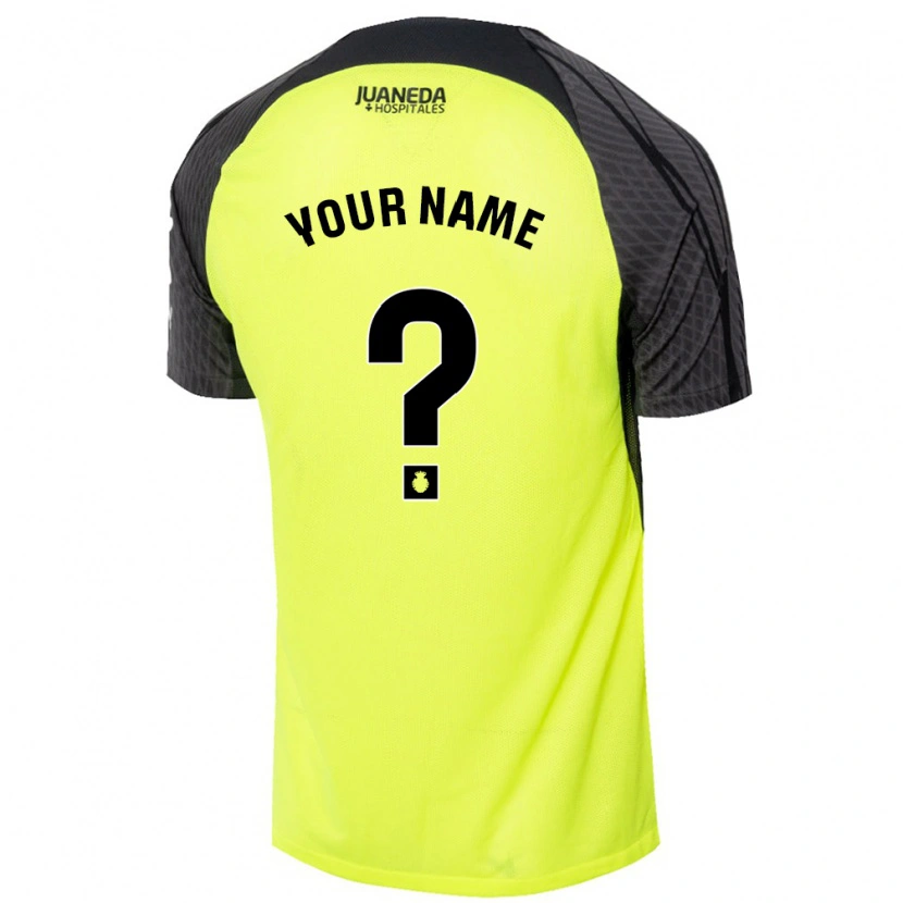 Danxen Uomo Maglia Il Tuo Nome #0 Verde Fluorescente Nero Kit Gara Away 2024/25 Maglietta