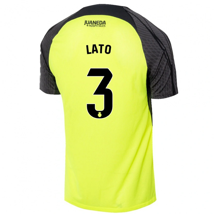 Danxen Uomo Maglia Toni Lato #3 Verde Fluorescente Nero Kit Gara Away 2024/25 Maglietta