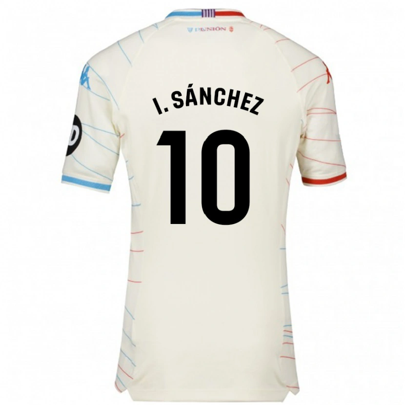 Danxen Uomo Maglia Iván Sánchez #10 Bianco Rosso Blu Kit Gara Away 2024/25 Maglietta