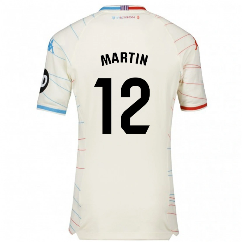 Danxen Uomo Maglia Mario Martín #12 Bianco Rosso Blu Kit Gara Away 2024/25 Maglietta
