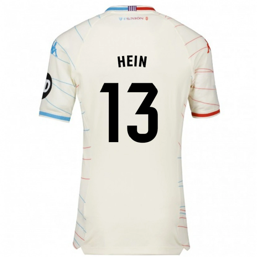 Danxen Uomo Maglia Karl Hein #13 Bianco Rosso Blu Kit Gara Away 2024/25 Maglietta
