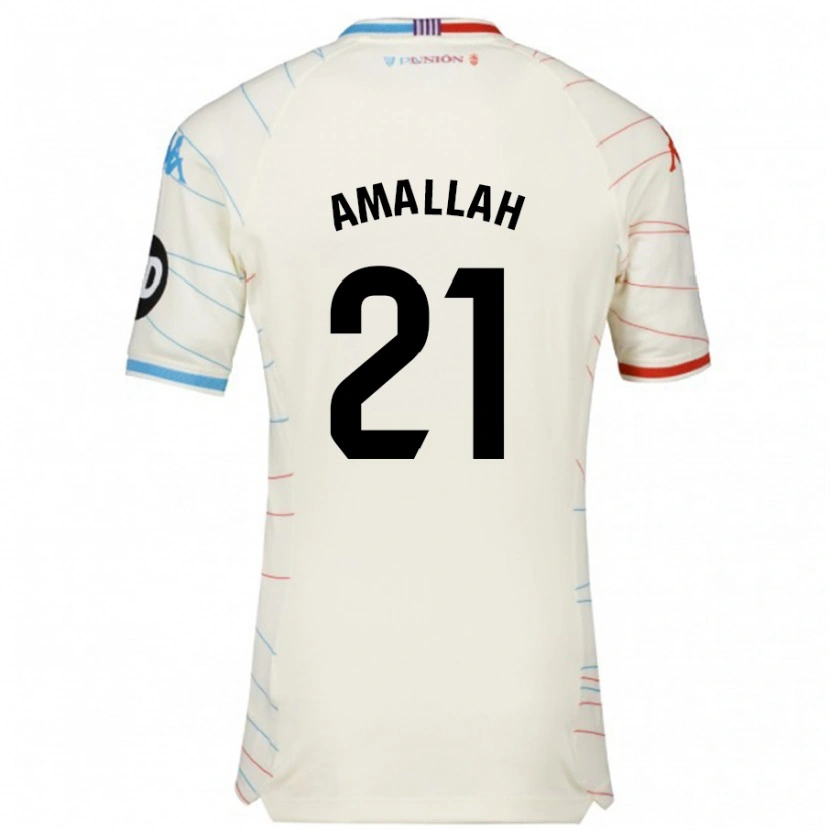 Danxen Uomo Maglia Selim Amallah #21 Bianco Rosso Blu Kit Gara Away 2024/25 Maglietta