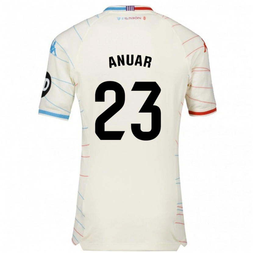 Danxen Uomo Maglia Anuar #23 Bianco Rosso Blu Kit Gara Away 2024/25 Maglietta