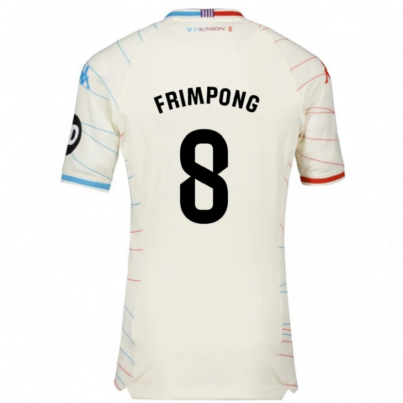 Danxen Uomo Maglia Eugene Frimpong #8 Bianco Rosso Blu Kit Gara Away 2024/25 Maglietta