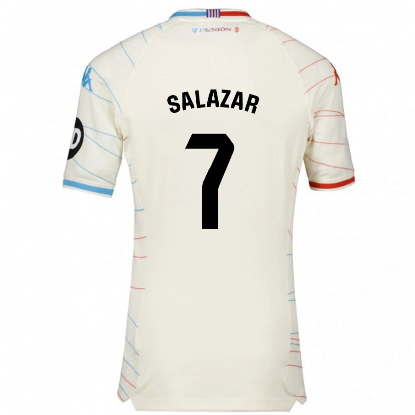 Danxen Uomo Maglia Israel Salazar #7 Bianco Rosso Blu Kit Gara Away 2024/25 Maglietta