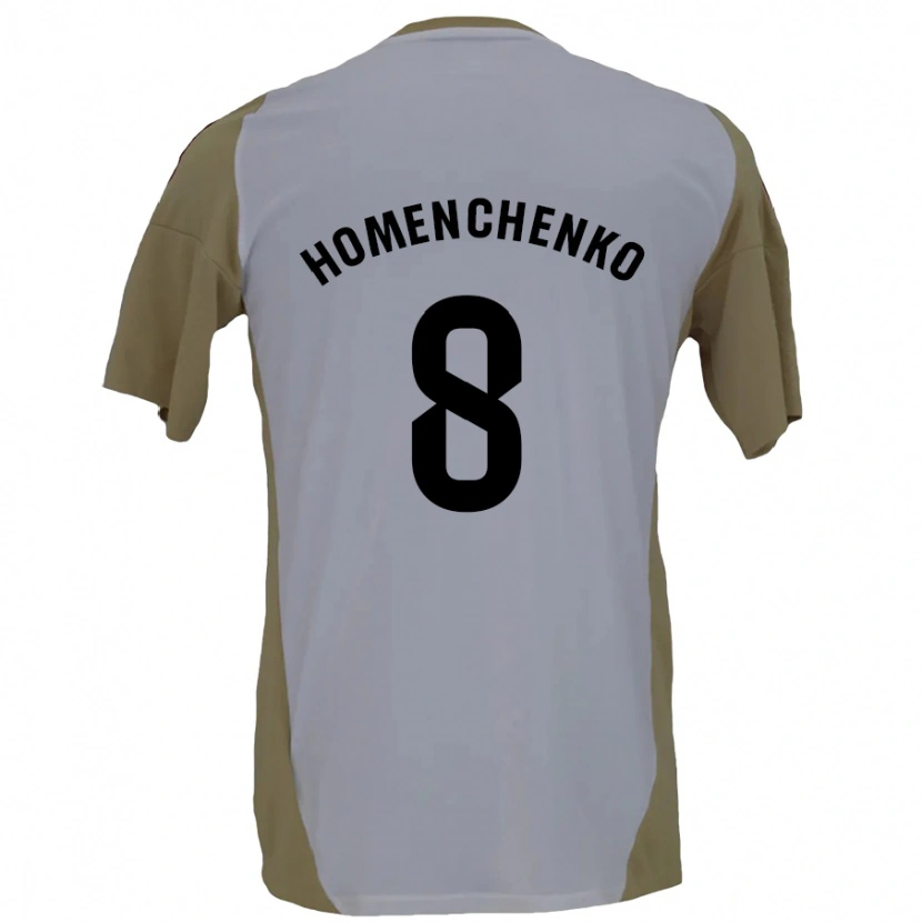 Danxen Uomo Maglia Santiago Homenchenko #8 Marrone Bianco Kit Gara Away 2024/25 Maglietta