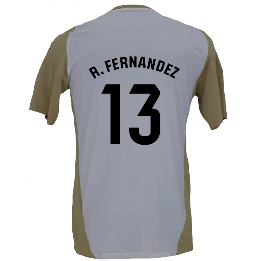 Danxen Uomo Maglia Raúl Fernández #13 Marrone Bianco Kit Gara Away 2024/25 Maglietta