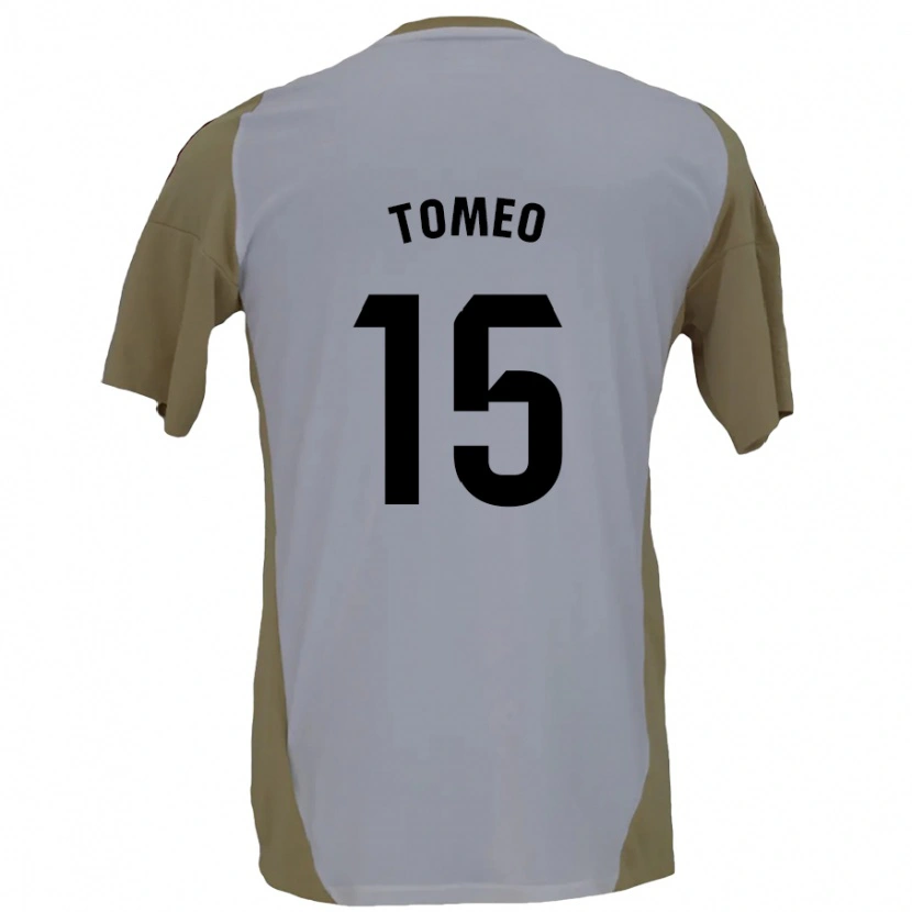 Danxen Uomo Maglia Pablo Tomeo #15 Marrone Bianco Kit Gara Away 2024/25 Maglietta