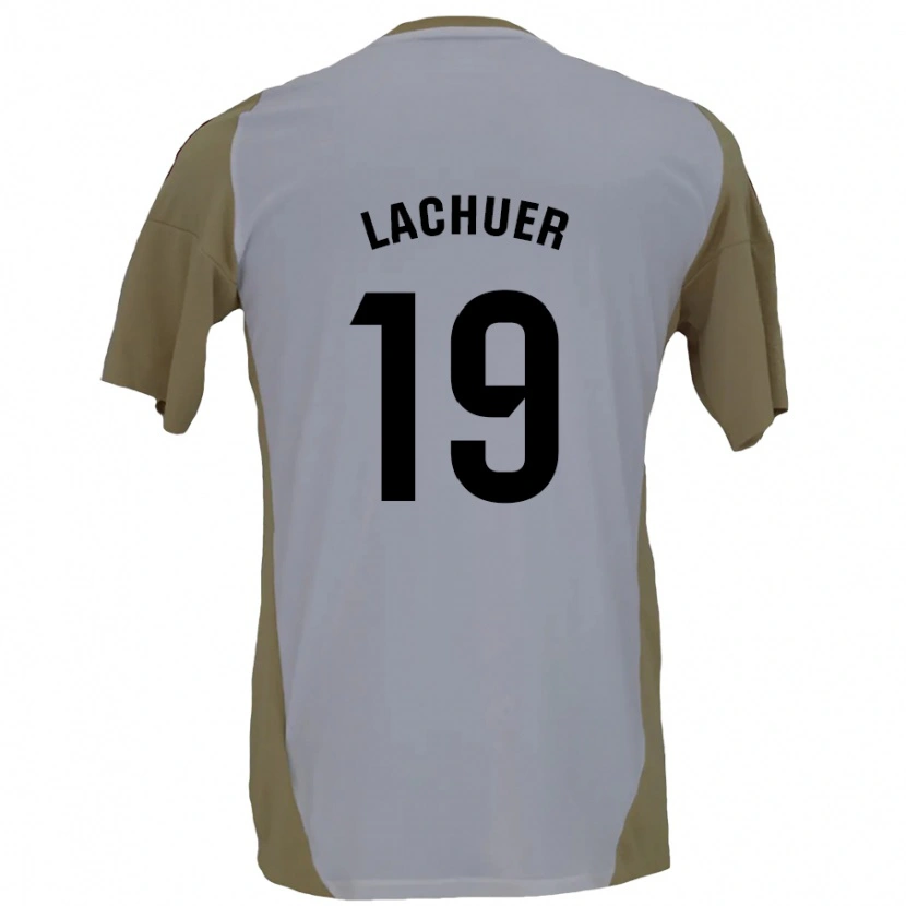 Danxen Uomo Maglia Mathis Lachuer #19 Marrone Bianco Kit Gara Away 2024/25 Maglietta