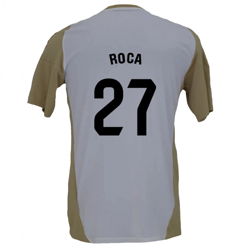 Danxen Uomo Maglia Joel Roca #27 Marrone Bianco Kit Gara Away 2024/25 Maglietta