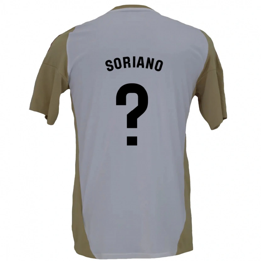 Danxen Uomo Maglia Adrián Soriano #0 Marrone Bianco Kit Gara Away 2024/25 Maglietta