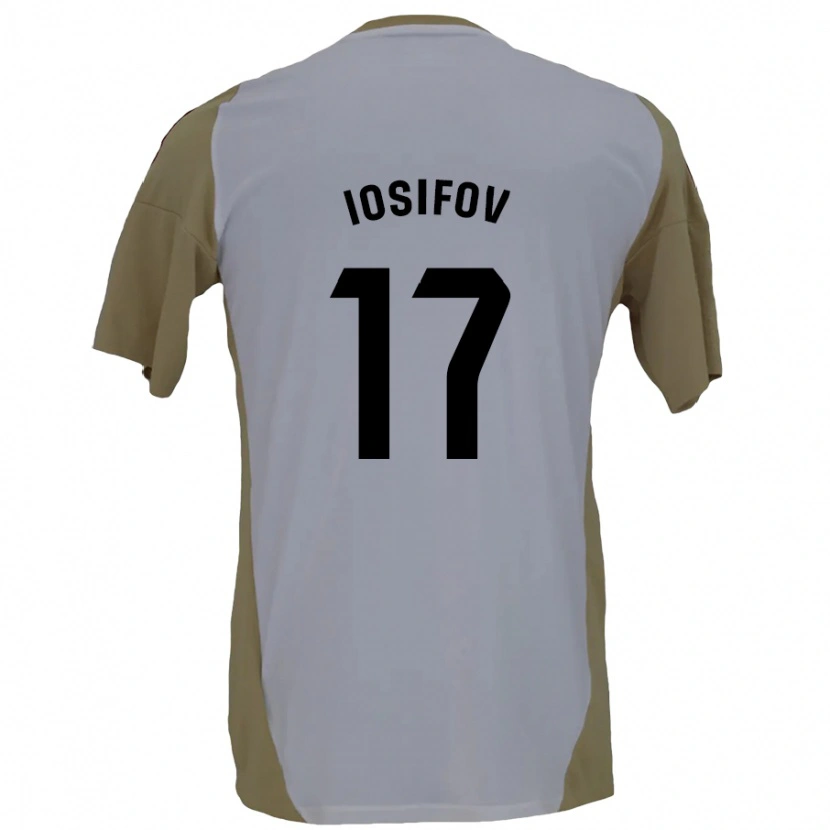 Danxen Uomo Maglia Nikita Iosifov #17 Marrone Bianco Kit Gara Away 2024/25 Maglietta