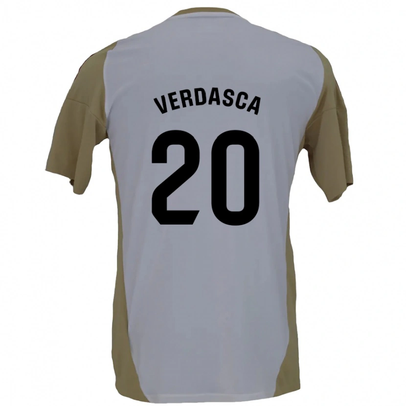 Danxen Uomo Maglia Diogo Verdasca #20 Marrone Bianco Kit Gara Away 2024/25 Maglietta