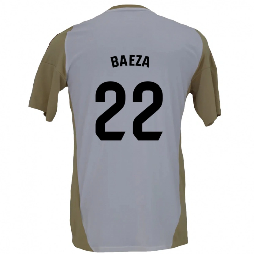 Danxen Uomo Maglia Miguel Baeza #22 Marrone Bianco Kit Gara Away 2024/25 Maglietta