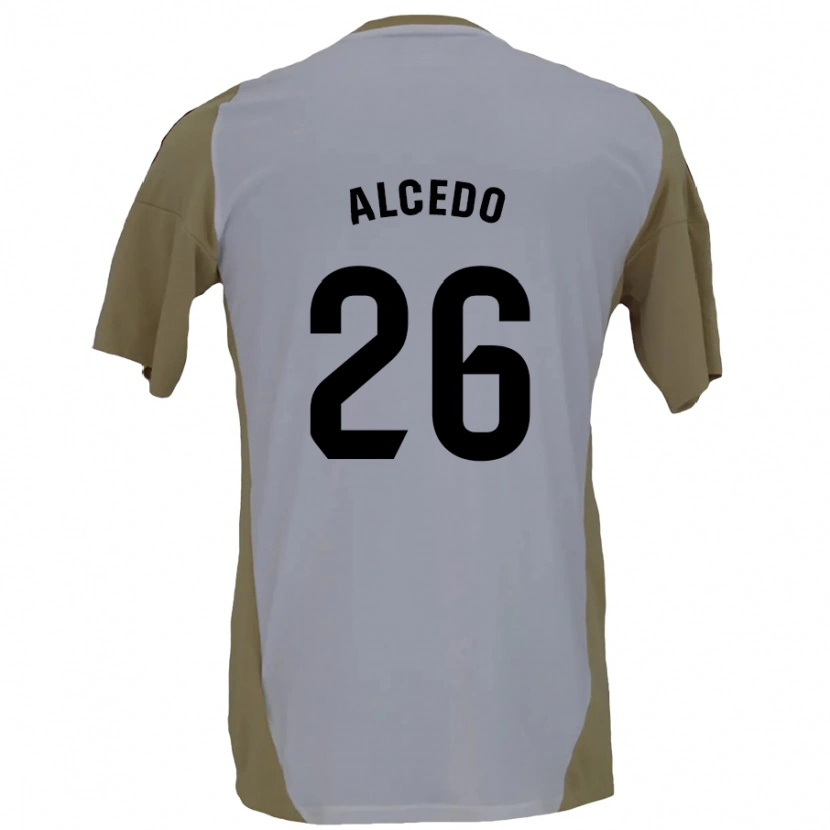 Danxen Uomo Maglia Juan María Alcedo #26 Marrone Bianco Kit Gara Away 2024/25 Maglietta