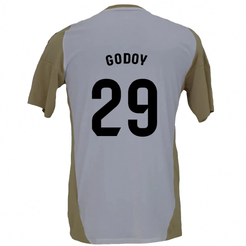Danxen Uomo Maglia Alan Godoy #29 Marrone Bianco Kit Gara Away 2024/25 Maglietta