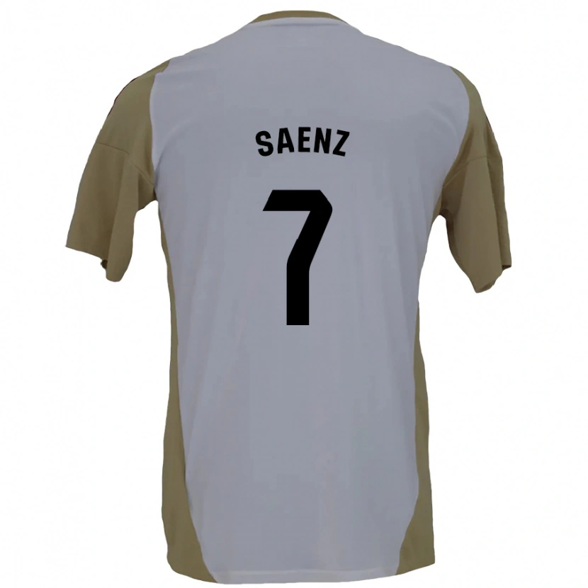 Danxen Uomo Maglia Raúl Sáenz #7 Marrone Bianco Kit Gara Away 2024/25 Maglietta