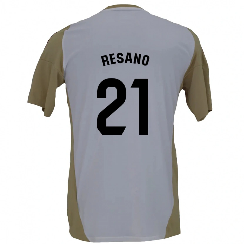 Danxen Uomo Maglia Xabier Resano #21 Marrone Bianco Kit Gara Away 2024/25 Maglietta