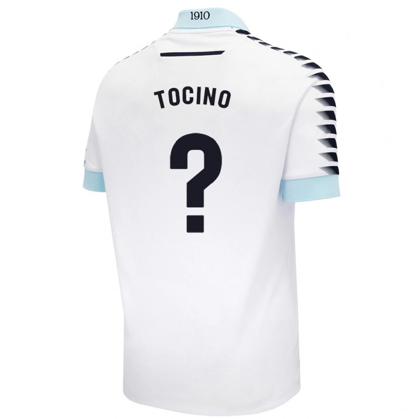Danxen Uomo Maglia Antonio Jesús Tocino #0 Bianco Blu Kit Gara Away 2024/25 Maglietta