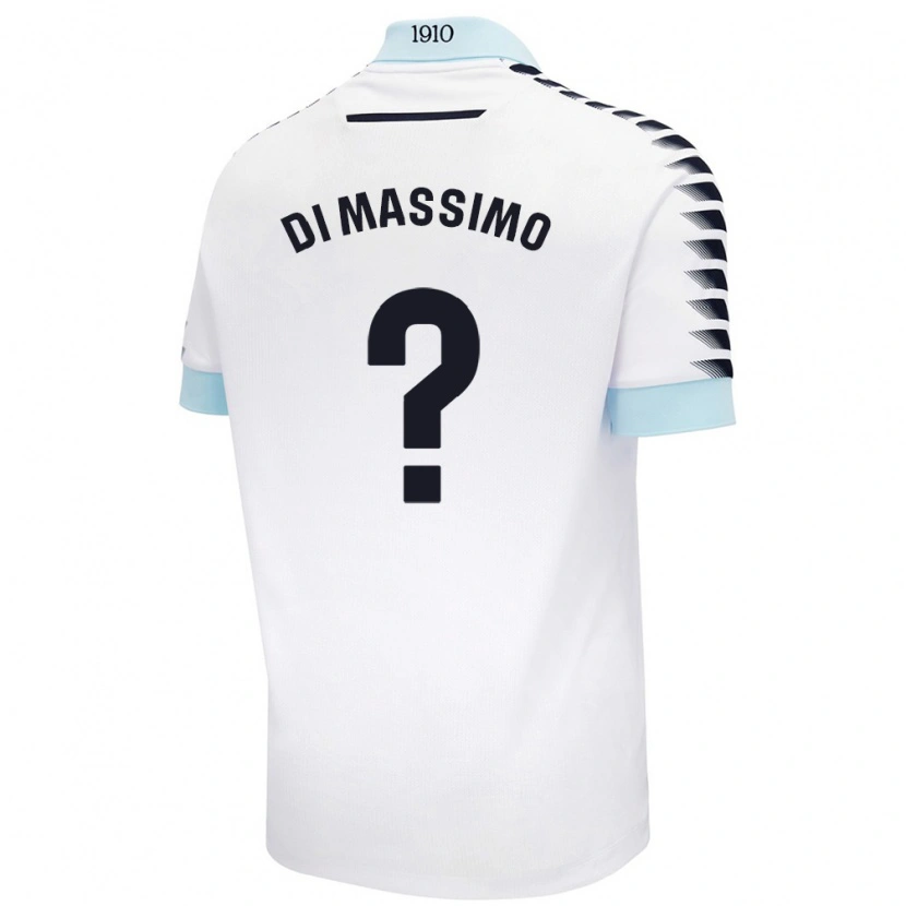 Danxen Uomo Maglia Manuel Di Massimo #0 Bianco Blu Kit Gara Away 2024/25 Maglietta