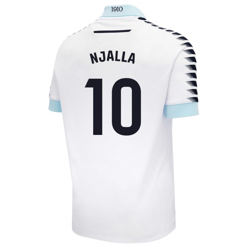 Danxen Uomo Maglia Nico Njalla #10 Bianco Blu Kit Gara Away 2024/25 Maglietta