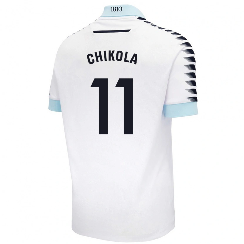 Danxen Uomo Maglia Peter Chikola #11 Bianco Blu Kit Gara Away 2024/25 Maglietta