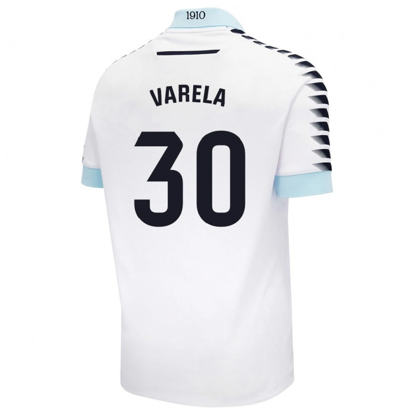 Danxen Uomo Maglia Brandon Varela #30 Bianco Blu Kit Gara Away 2024/25 Maglietta