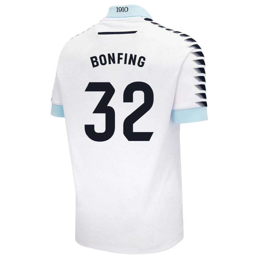 Danxen Uomo Maglia Boubacar Bonfing #32 Bianco Blu Kit Gara Away 2024/25 Maglietta