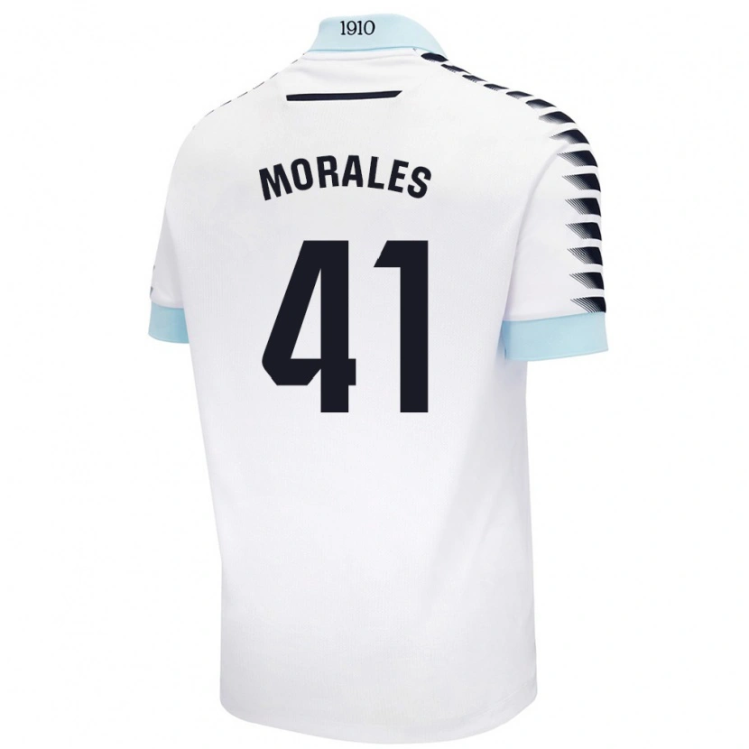Danxen Uomo Maglia Luis Morales #41 Bianco Blu Kit Gara Away 2024/25 Maglietta
