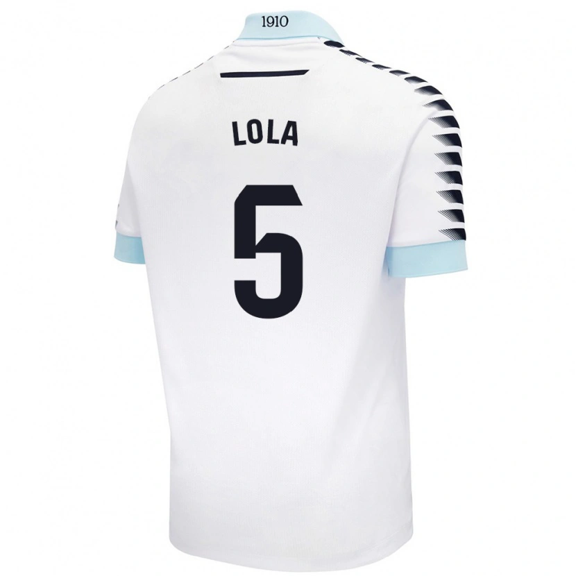 Danxen Uomo Maglia María Dolores Morón Cebada #5 Bianco Blu Kit Gara Away 2024/25 Maglietta