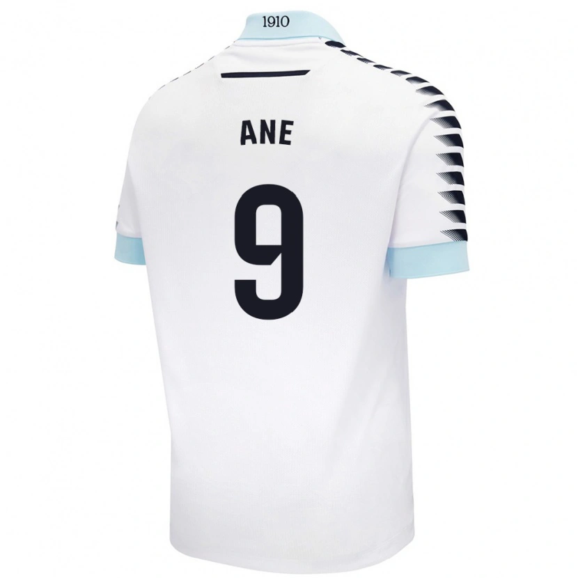 Danxen Uomo Maglia Ane López De Heredia Alcelay #9 Bianco Blu Kit Gara Away 2024/25 Maglietta