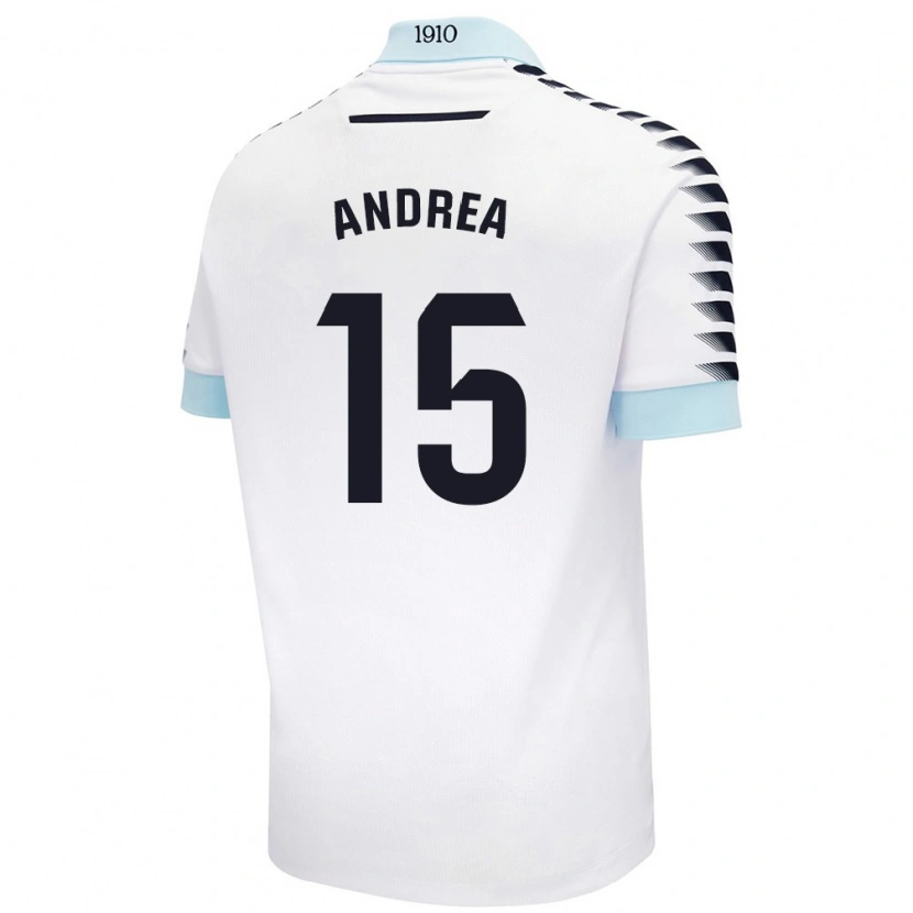 Danxen Uomo Maglia Andrea Sánchez Moreno #15 Bianco Blu Kit Gara Away 2024/25 Maglietta