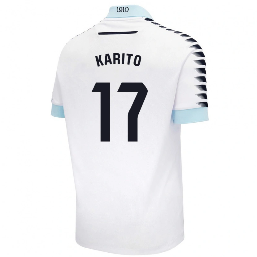 Danxen Uomo Maglia Carolina De Los Santos Mellado #17 Bianco Blu Kit Gara Away 2024/25 Maglietta