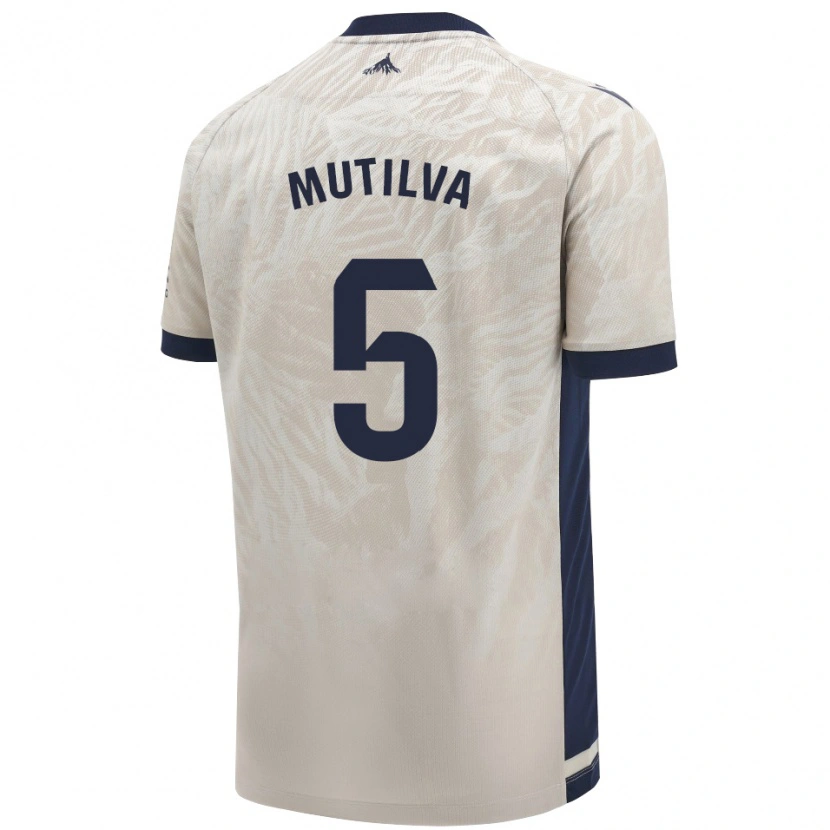 Danxen Uomo Maglia Christian Mutilva #5 Grigio Chiaro Kit Gara Away 2024/25 Maglietta