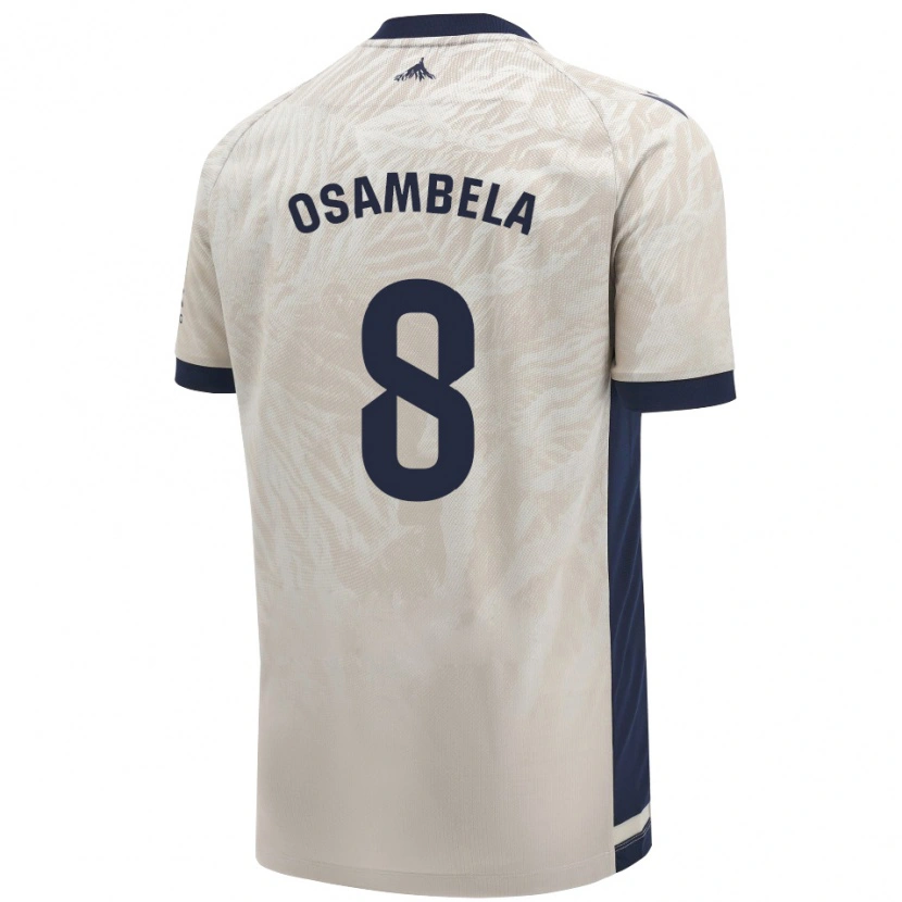 Danxen Uomo Maglia Asier Osambela #8 Grigio Chiaro Kit Gara Away 2024/25 Maglietta