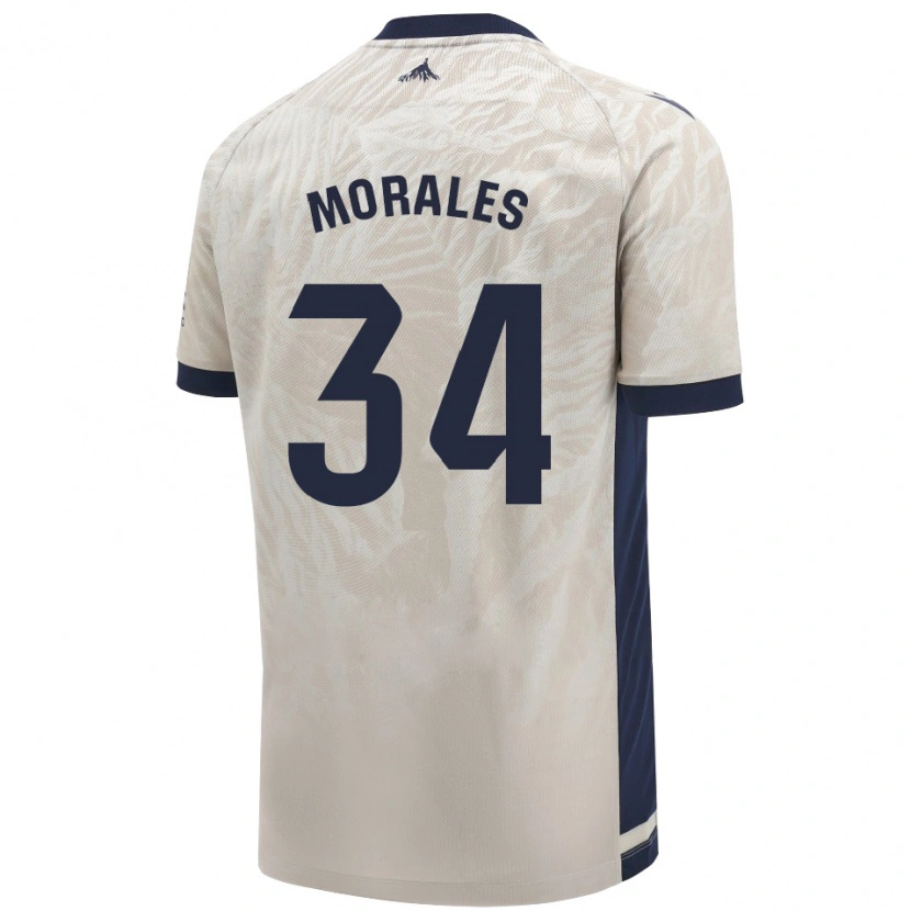 Danxen Uomo Maglia Anai Morales #34 Grigio Chiaro Kit Gara Away 2024/25 Maglietta