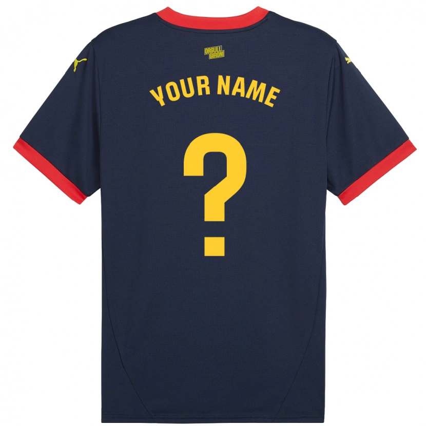 Danxen Uomo Maglia Il Tuo Nome #0 Rosso Navy Kit Gara Away 2024/25 Maglietta