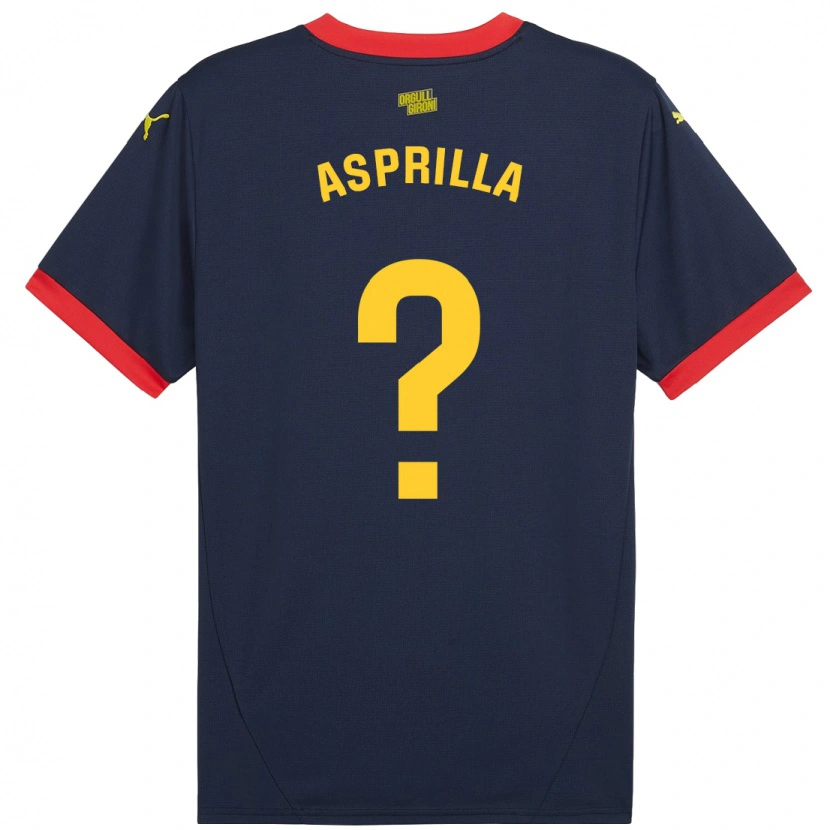 Danxen Uomo Maglia Yáser Asprilla #0 Rosso Navy Kit Gara Away 2024/25 Maglietta