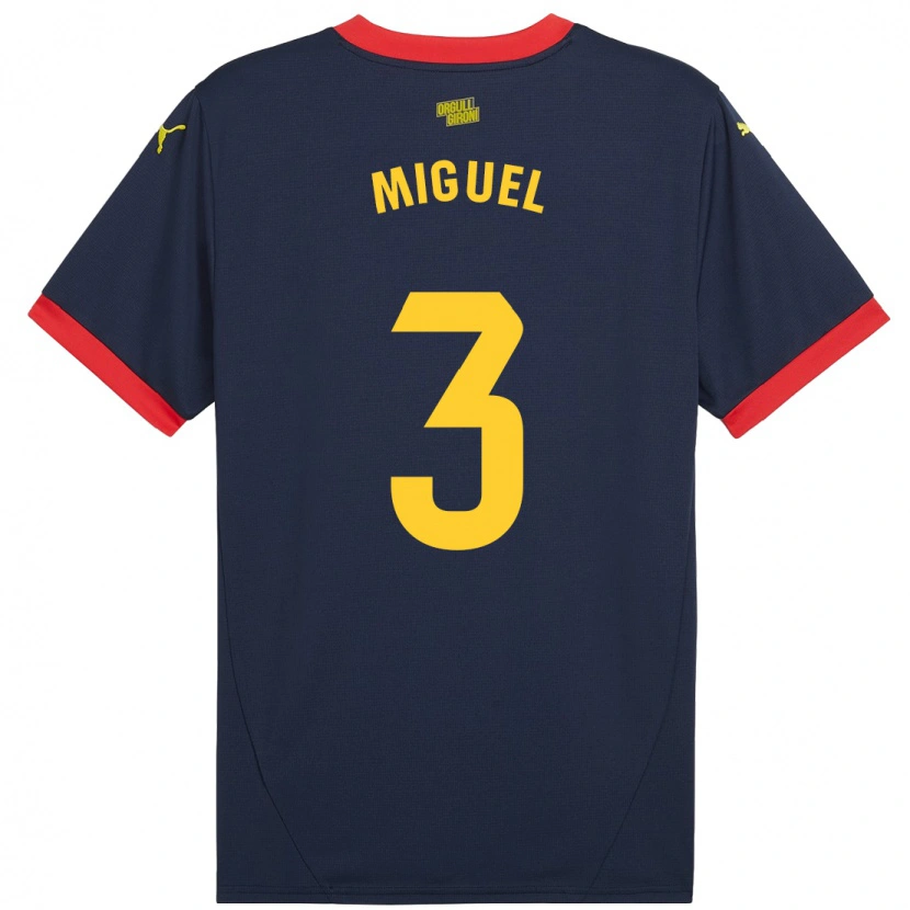 Danxen Uomo Maglia Miguel Gutiérrez #3 Rosso Navy Kit Gara Away 2024/25 Maglietta