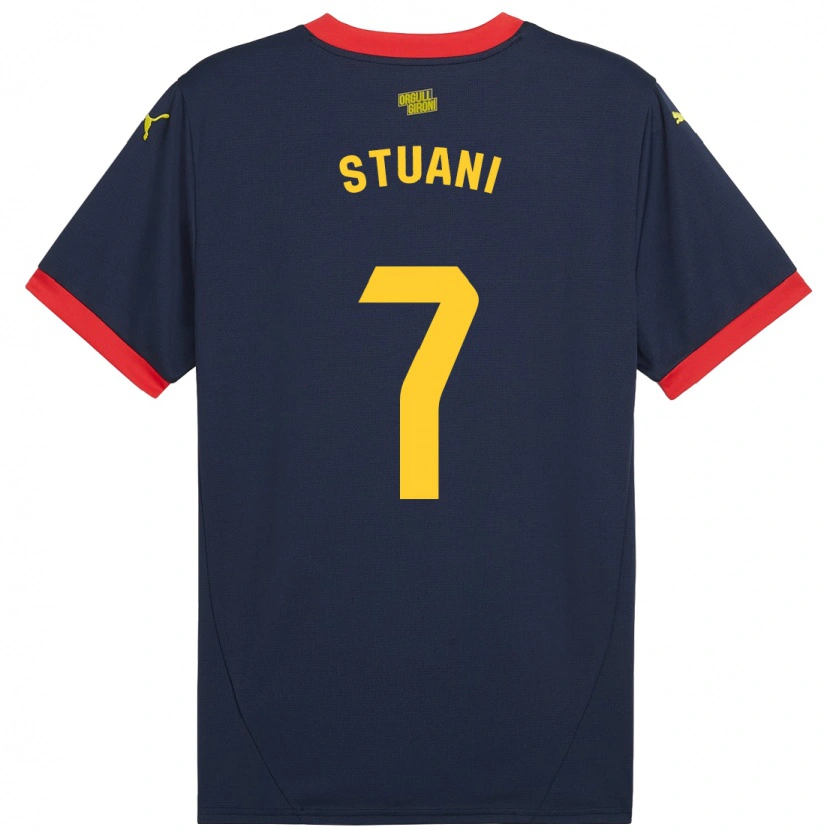 Danxen Uomo Maglia Cristhian Stuani #7 Rosso Navy Kit Gara Away 2024/25 Maglietta