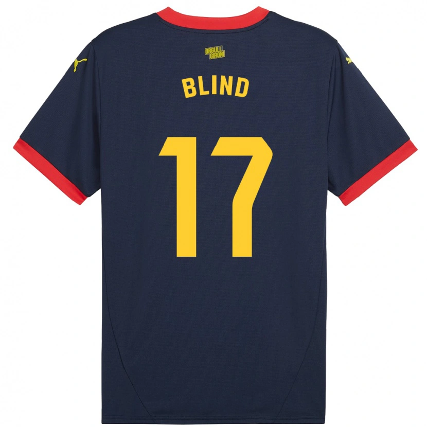 Danxen Uomo Maglia Daley Blind #17 Rosso Navy Kit Gara Away 2024/25 Maglietta