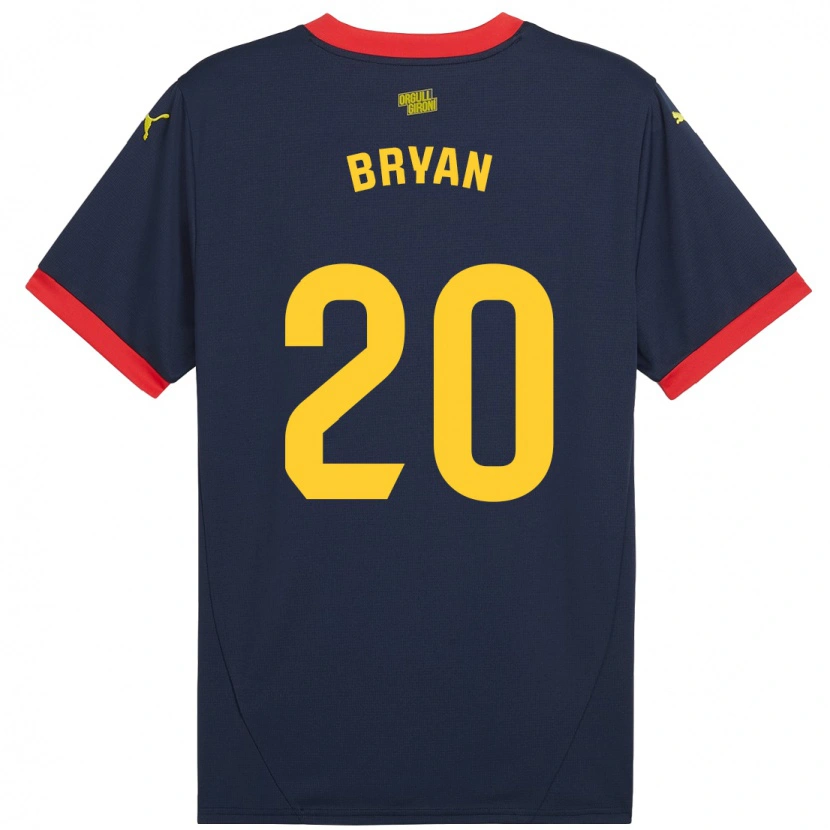 Danxen Uomo Maglia Bryan Gil #20 Rosso Navy Kit Gara Away 2024/25 Maglietta