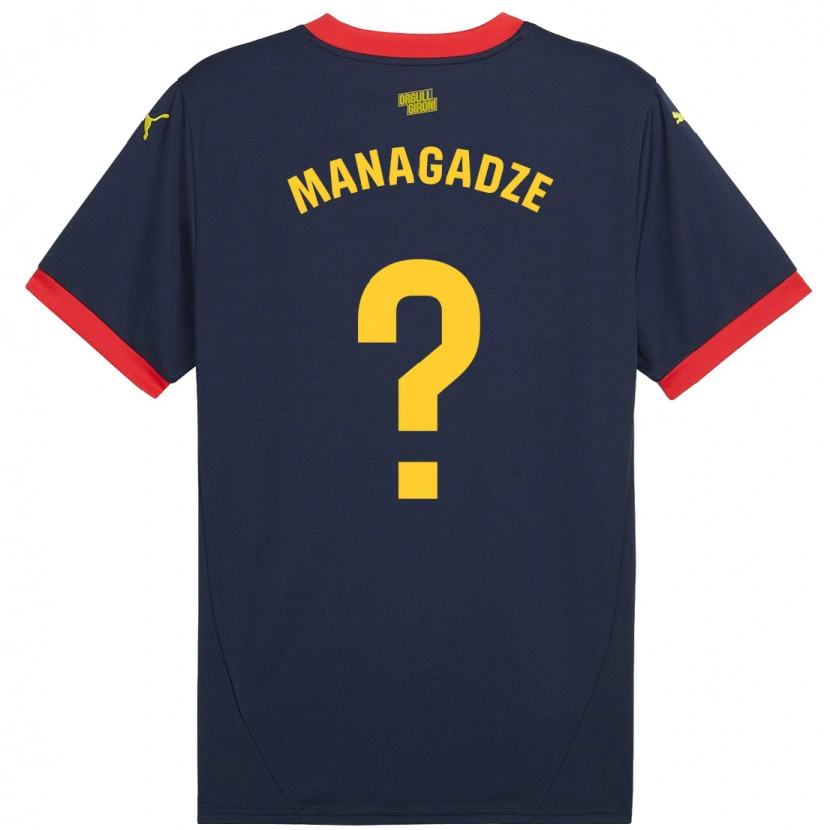 Danxen Uomo Maglia Luka Managadze #0 Rosso Navy Kit Gara Away 2024/25 Maglietta