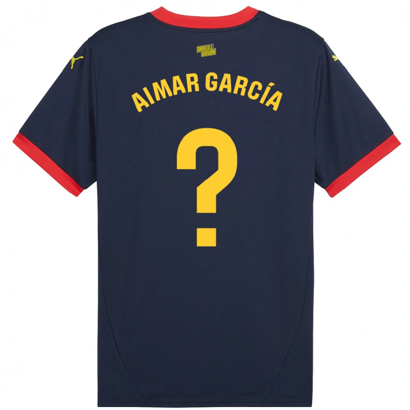 Danxen Uomo Maglia Aimar García #0 Rosso Navy Kit Gara Away 2024/25 Maglietta