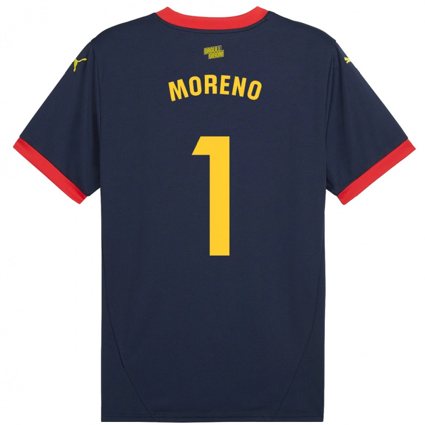 Danxen Uomo Maglia Gerard Moreno #1 Rosso Navy Kit Gara Away 2024/25 Maglietta