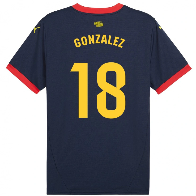 Danxen Uomo Maglia Gerard González #18 Rosso Navy Kit Gara Away 2024/25 Maglietta