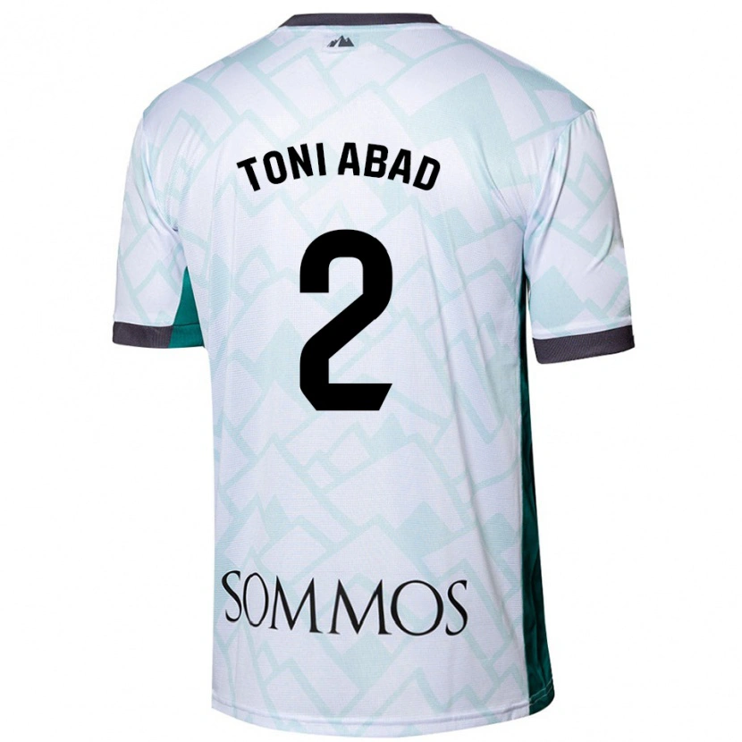 Danxen Uomo Maglia Toni Abad #2 Bianco Verde Kit Gara Away 2024/25 Maglietta